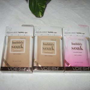 Voesh Pedi In A Box Bubby Soak Raspberry & Caffe Macchiato Lot of 3 New